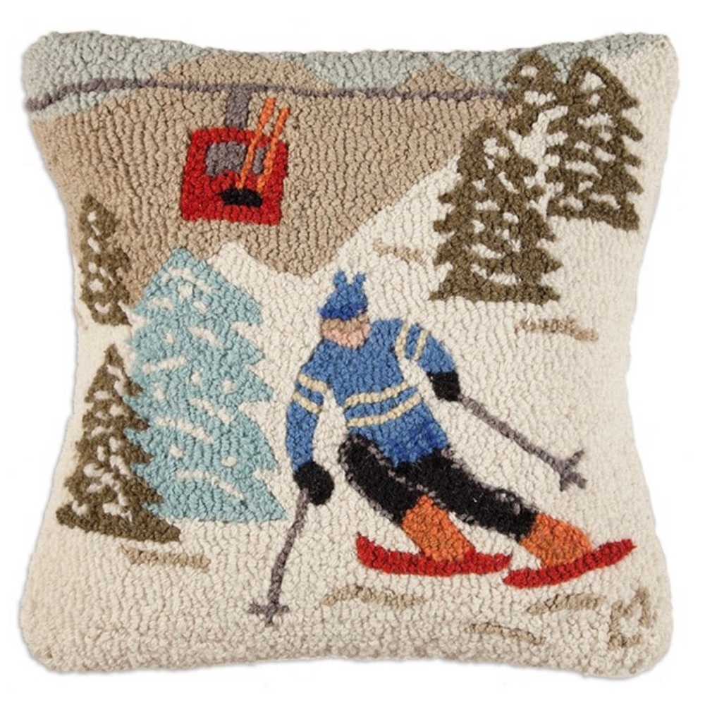 COPY - Gondola Run - Hooked Wool Pillow